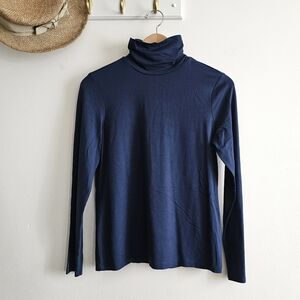 Chico’s Felicia Long Sleeve Turtleneck Top – Twilight Blue – Size 0 – NWT